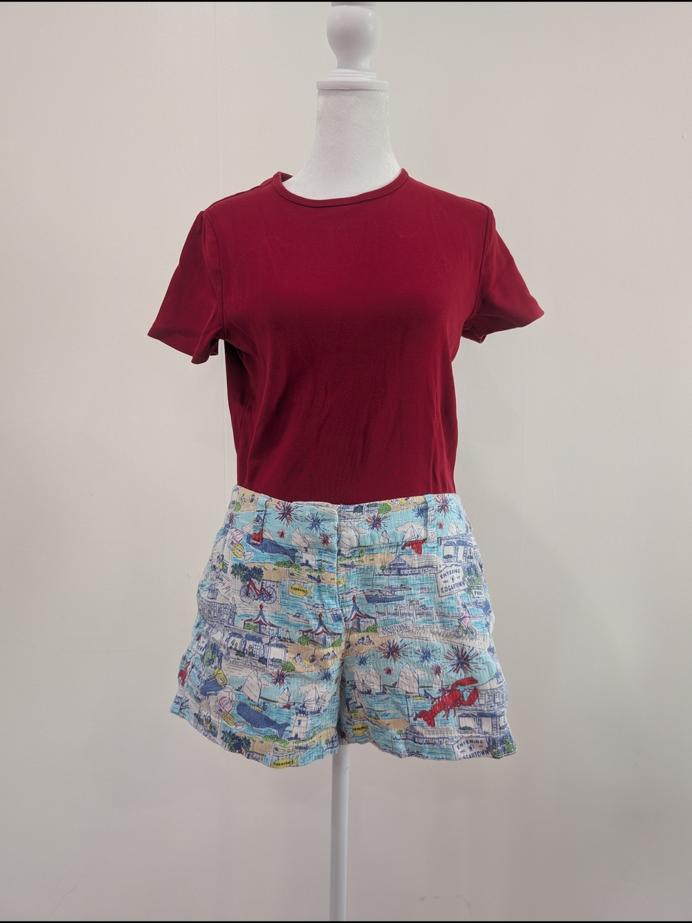 Vineyard Vines Light Blue Nautical Print Seersucker Shorts - Picture 4 of 10